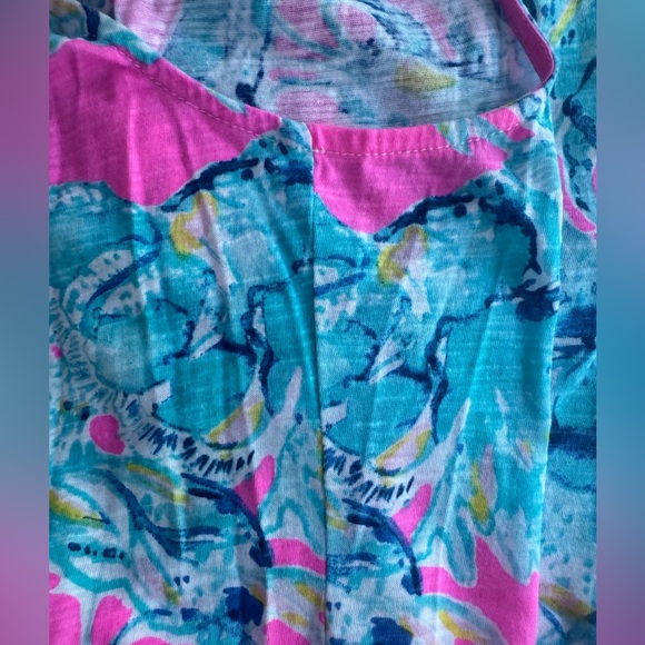 Lilly Pulitzer Essie Sleeveless Tank Top SZ XS Raz Berry Lobsters In Love - Picture 9 of 12